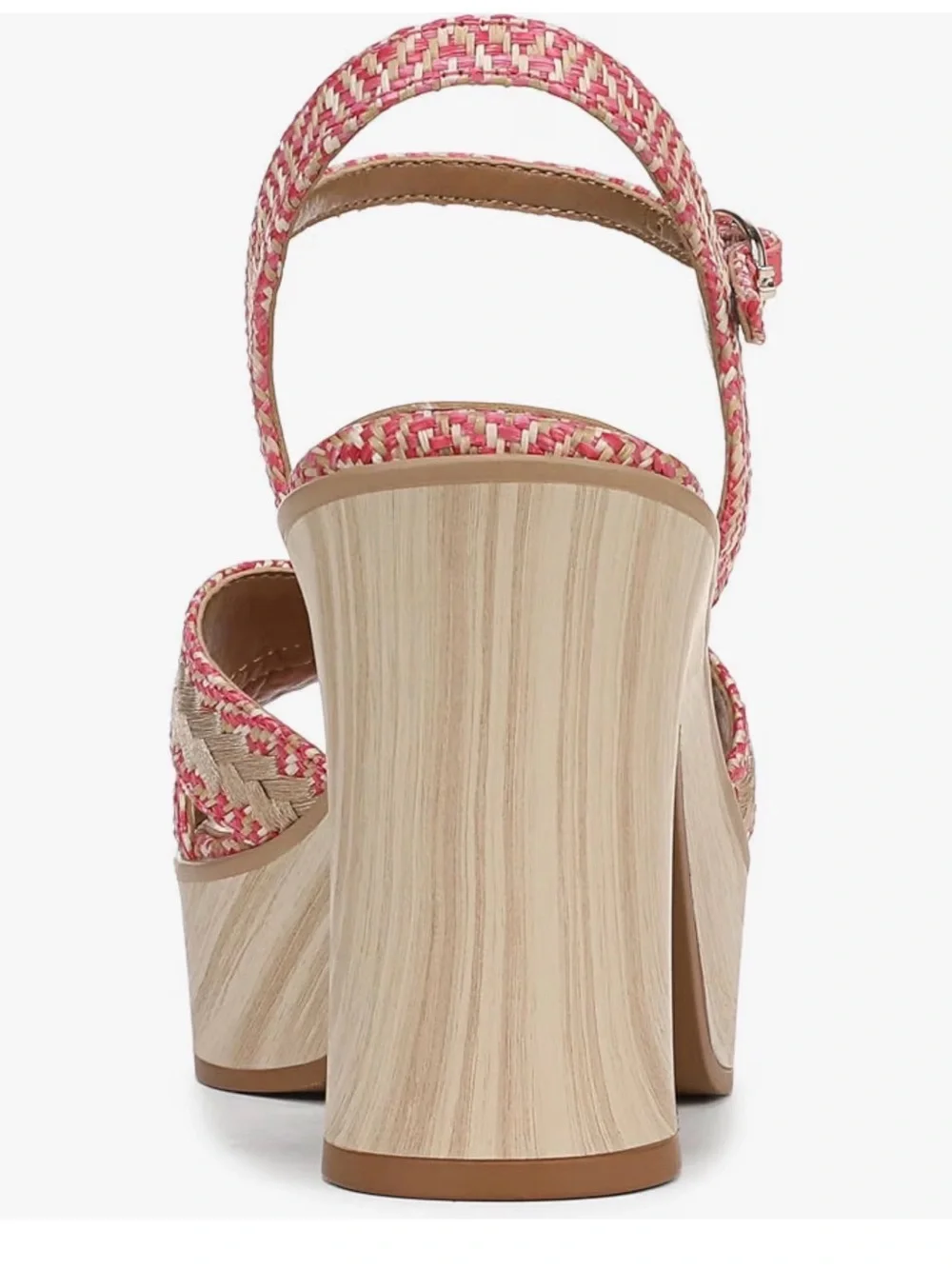 A290 Naturalizer Pink Woven Platform Sandals with Ankle Buckle NWT Size11